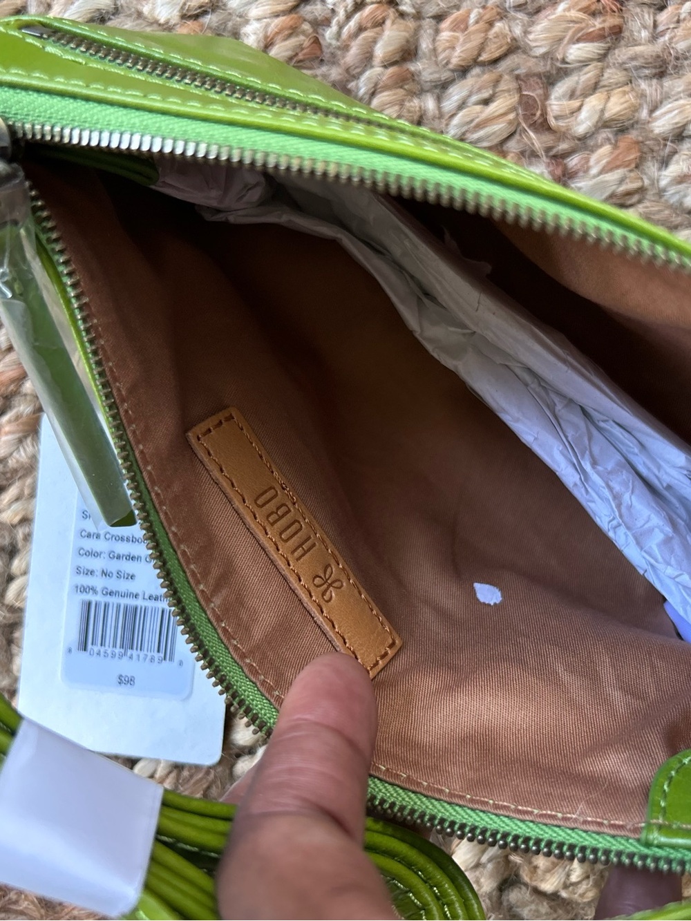 HOBO Lime Green Leather Crossbody Bag - Picture 3 of 5